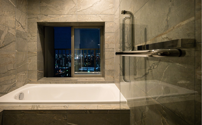 庭園を眺めながらお風呂に入りたくて