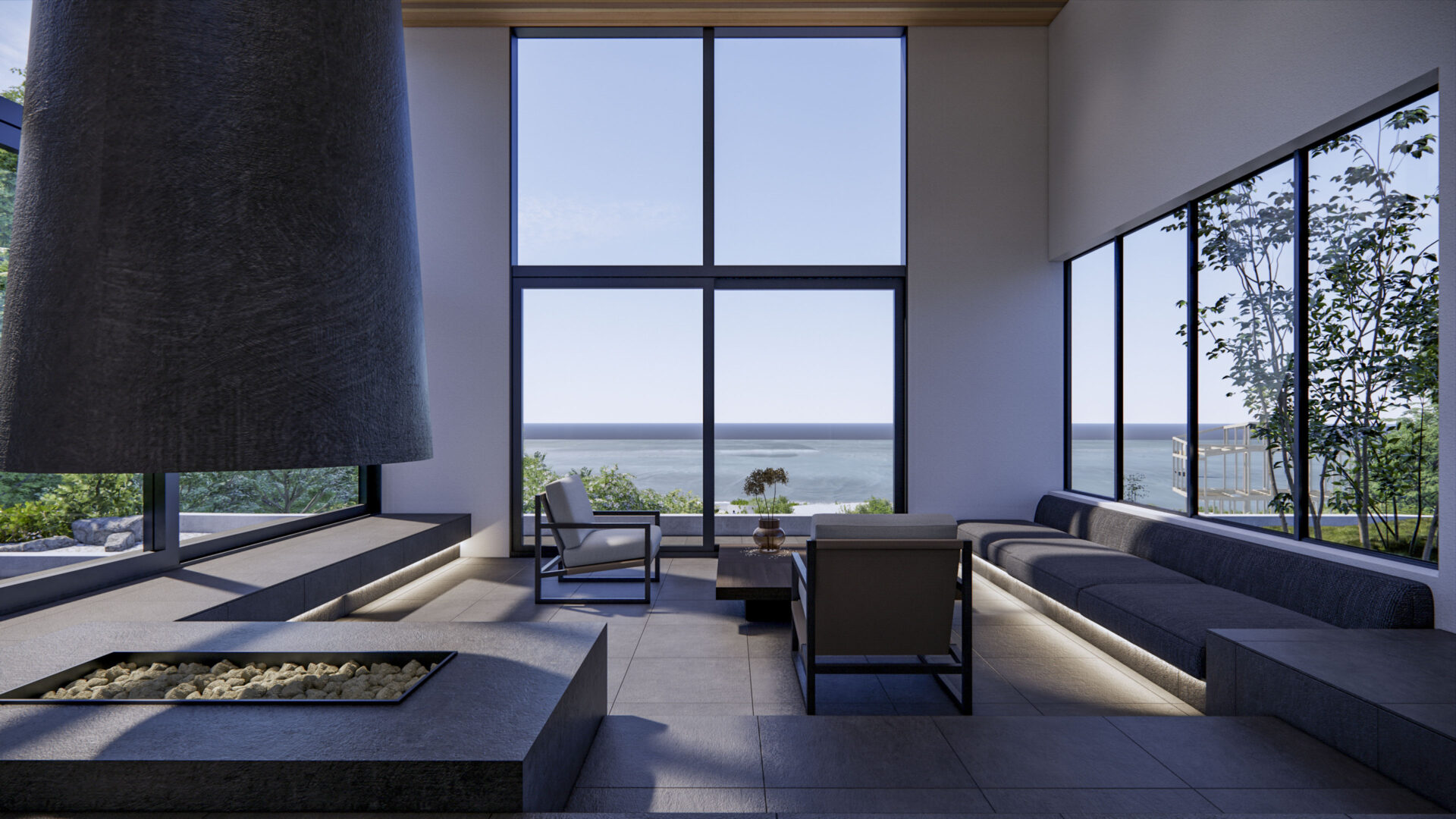 SE構法で設計された大きな吹き抜けを持つ大空間のイメージ画像